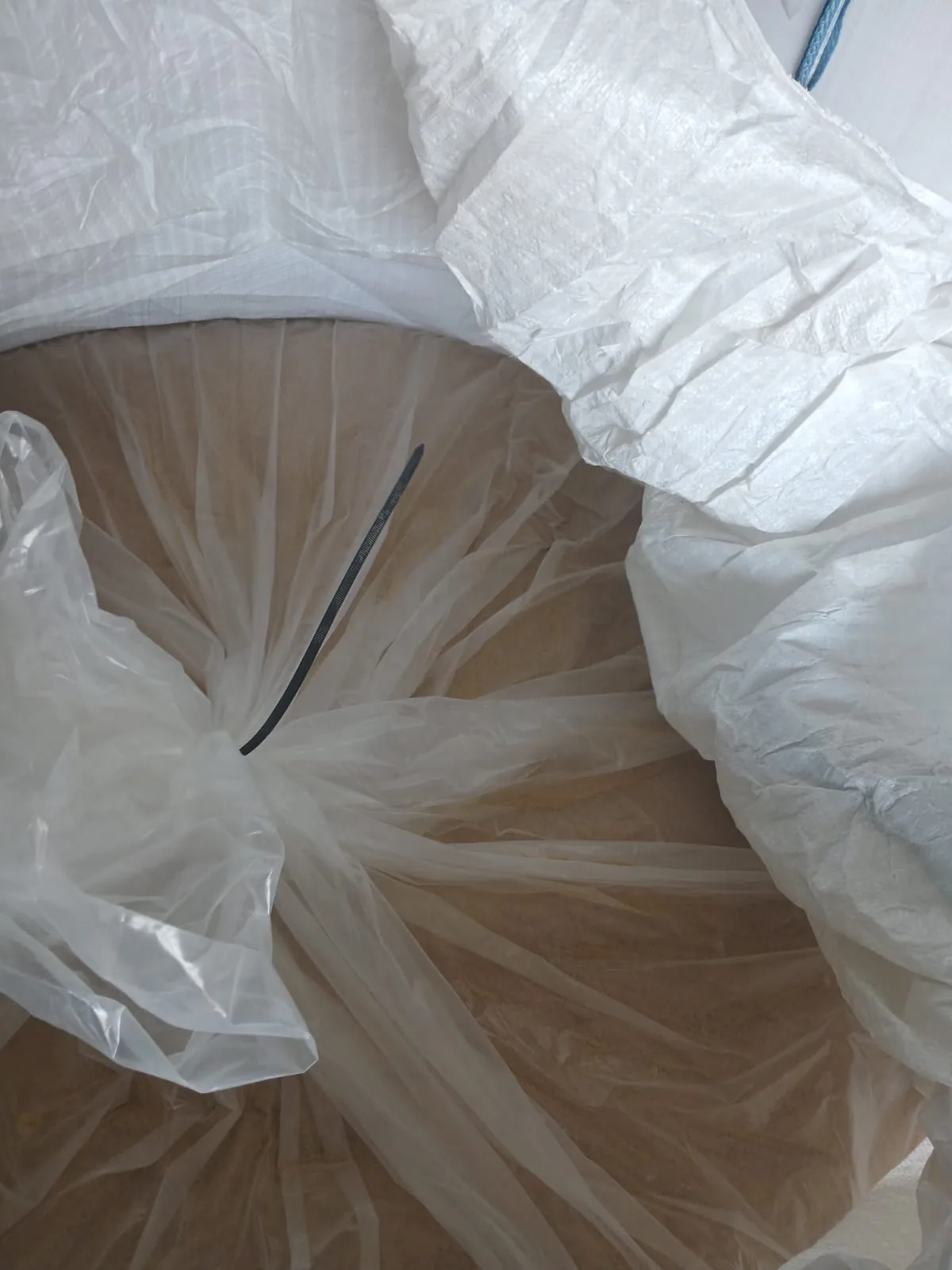 Bulk bags loaded inside a red export container
